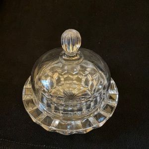 Mikasa crystal Salina clear butter dish and domed lid cloche cheese vintage